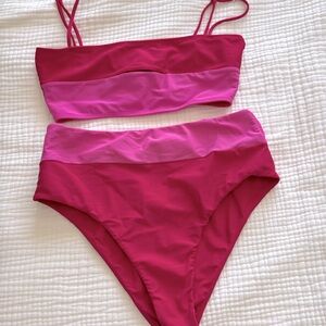 LOVERS and Friends bikini, two toned pink, sz L